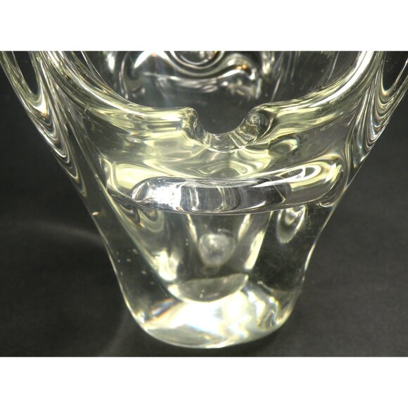 Vintage Murano Hand Blown Clear Glass Abstract Art Basket/Candy Dish - Picture 10 of 12